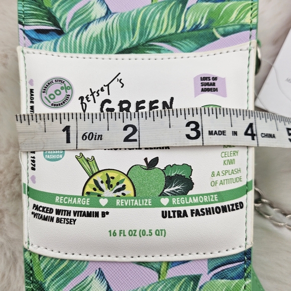 Betsey Johnson green goddess tropical elixir novelty smoothie faux leather‎ bag - Picture 7 of 8